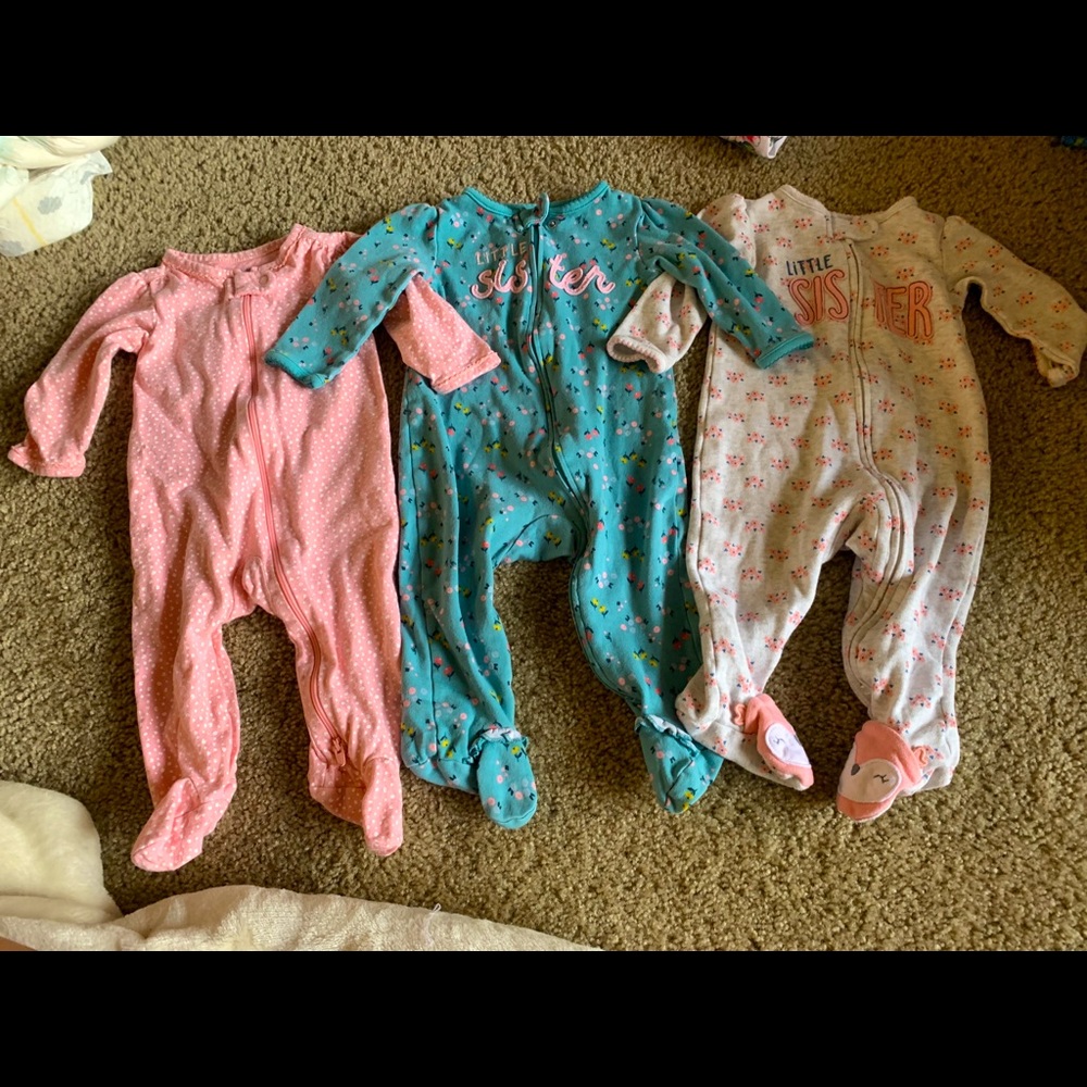 THREE pajamas 6-9 months